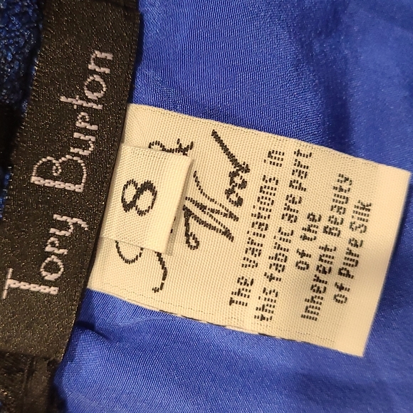 Tory Burton silk & wool vibrant blue and black suit - Picture 13 of 13